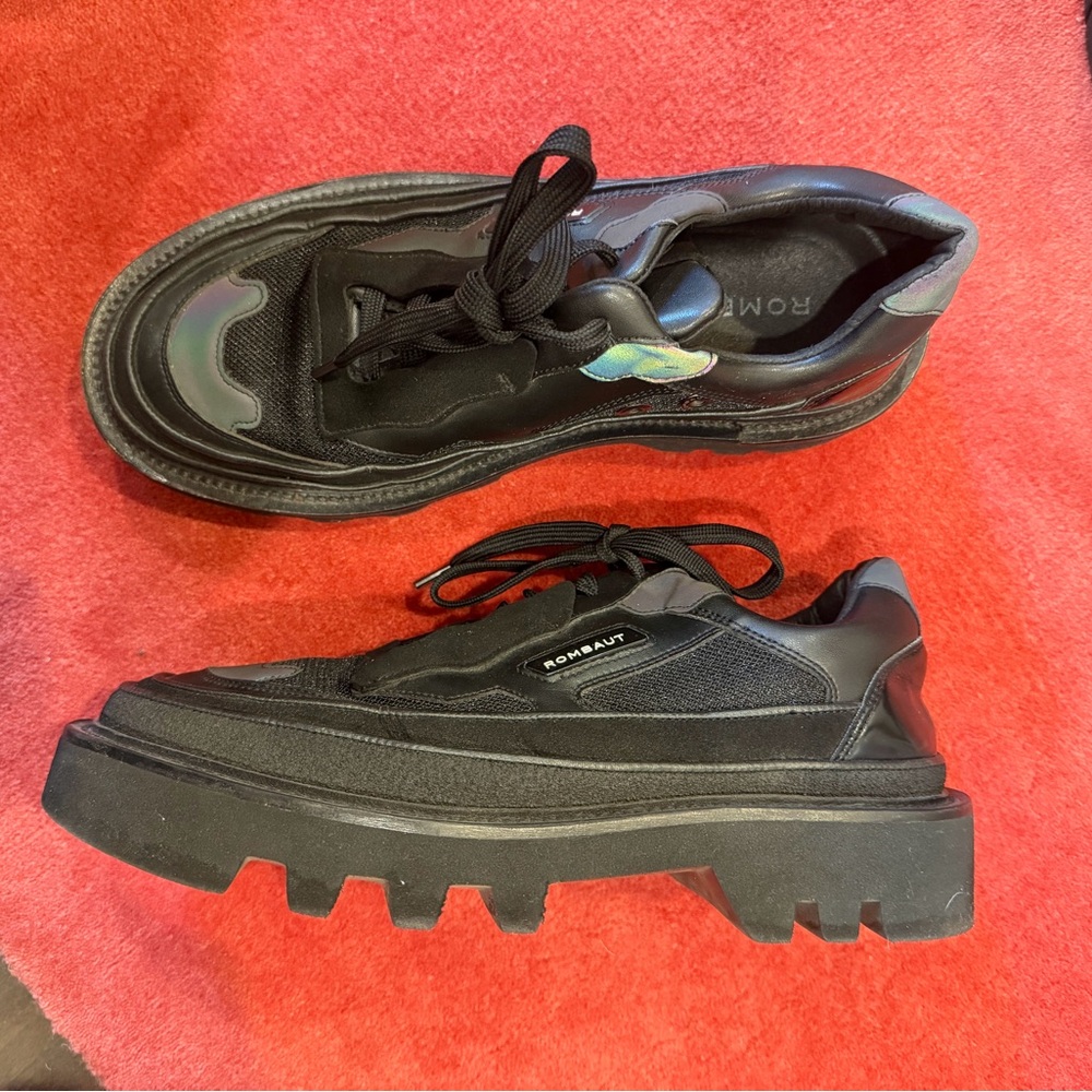 Rombaut Black Lug Sole Shoes